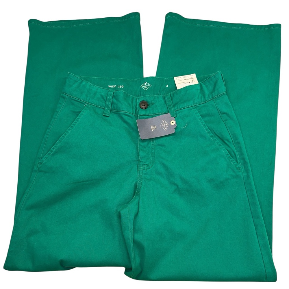 St John’s Bay Wide Leg Lush Meadow Mid-Rise Secretly Slender Cotton Pants NWT S4